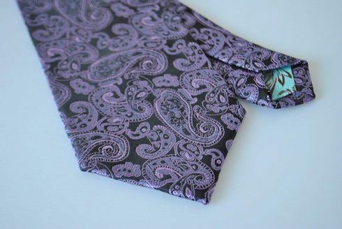black and purple paisley tie